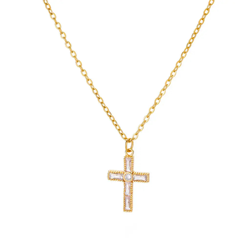 Goth Cross Jesus Pendant Necklace for Women Stainless Steel Luxury Necklace Trend Couple Jewelry collares mujer free shipping