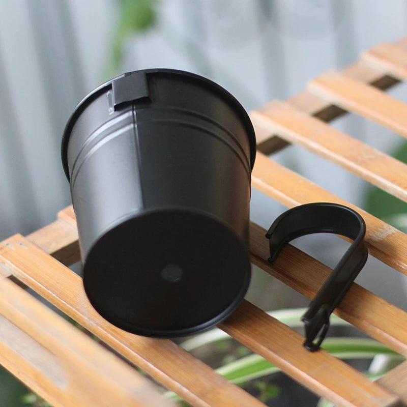 Hanging Plant Pots,  Metal Fence Planters with Detachable Hook & Drain Hole, Iron Flower Pots Balcony Planter Hanging Plant Pots