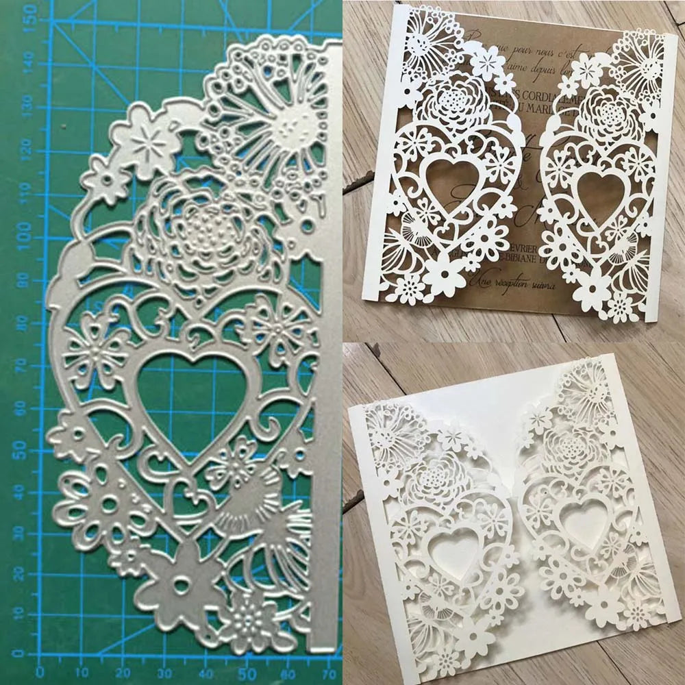 Wedding heart Greeting Card Metal Cutting Dies Stencil DIY Scrapbook Paper Photo Album Craft Template