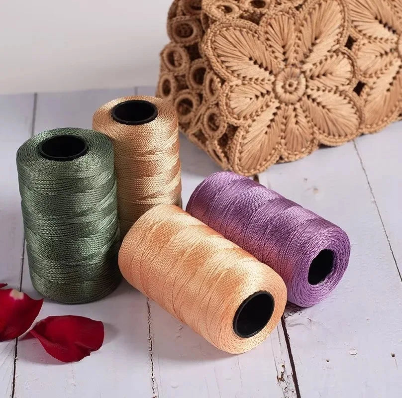 100g 230M Ice Silk Bright Yarn Thin Ice Blended Braided Thread for DIY Hand Knitting and Crocheting Projects