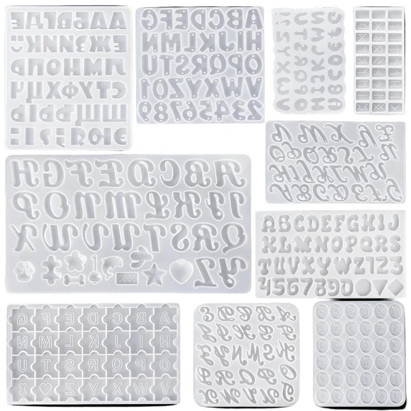 Alphabet Resin Silicone Mold Alphabet Crafts Casting Mold Letter Number Molds for DIY Keychain Earring Jewelry Pendant Making