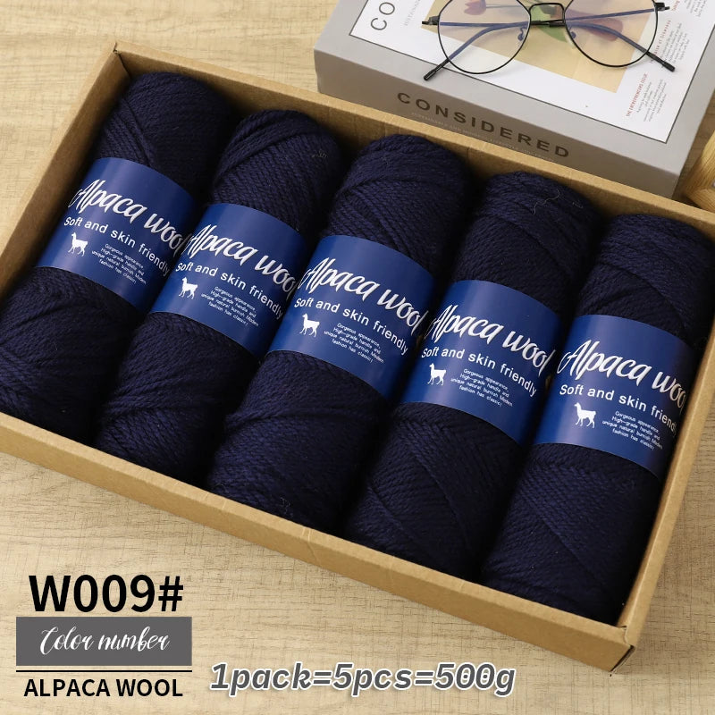 500g Coarse Alpaca Wool Yarn for Hand Woven Sweaters Jackets Scarves and Hats