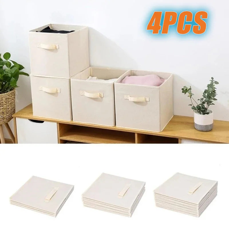 Clothes Storage Box Large Capacity Square Storage Box Without Lid Foldable Non-Woven Storage Box Toys & Snacks Organizer