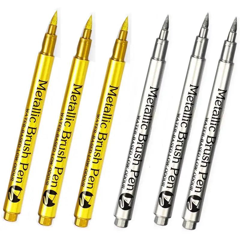 Metallic Marker Pens Gold Silver Permanent Art Markers for Artist Illustration Crafts Scrapbooking Fabric DIY Epoxy Resin Mold