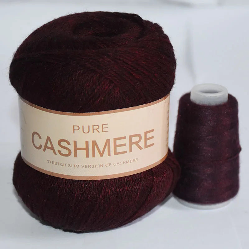 Pure Mongolian Cashmere Yarn for Crocheting 3-Ply Worsted Warm Soft Weaving Fuzzy Knitting Thread Pack of 5