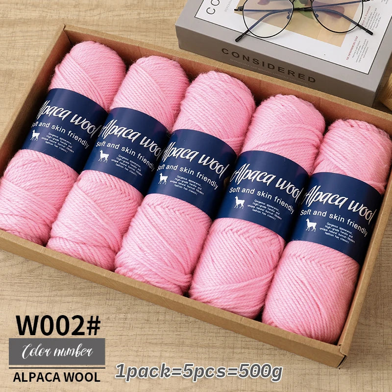 500g Coarse Alpaca Wool Yarn for Hand Woven Sweaters Jackets Scarves and Hats