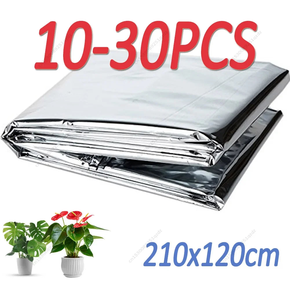 Silver Mylar Highly Reflective Films 210x120cm for Grow Foil Tent Room Garden Greenhouse Farming Increase Plant Growth,5-30PCS