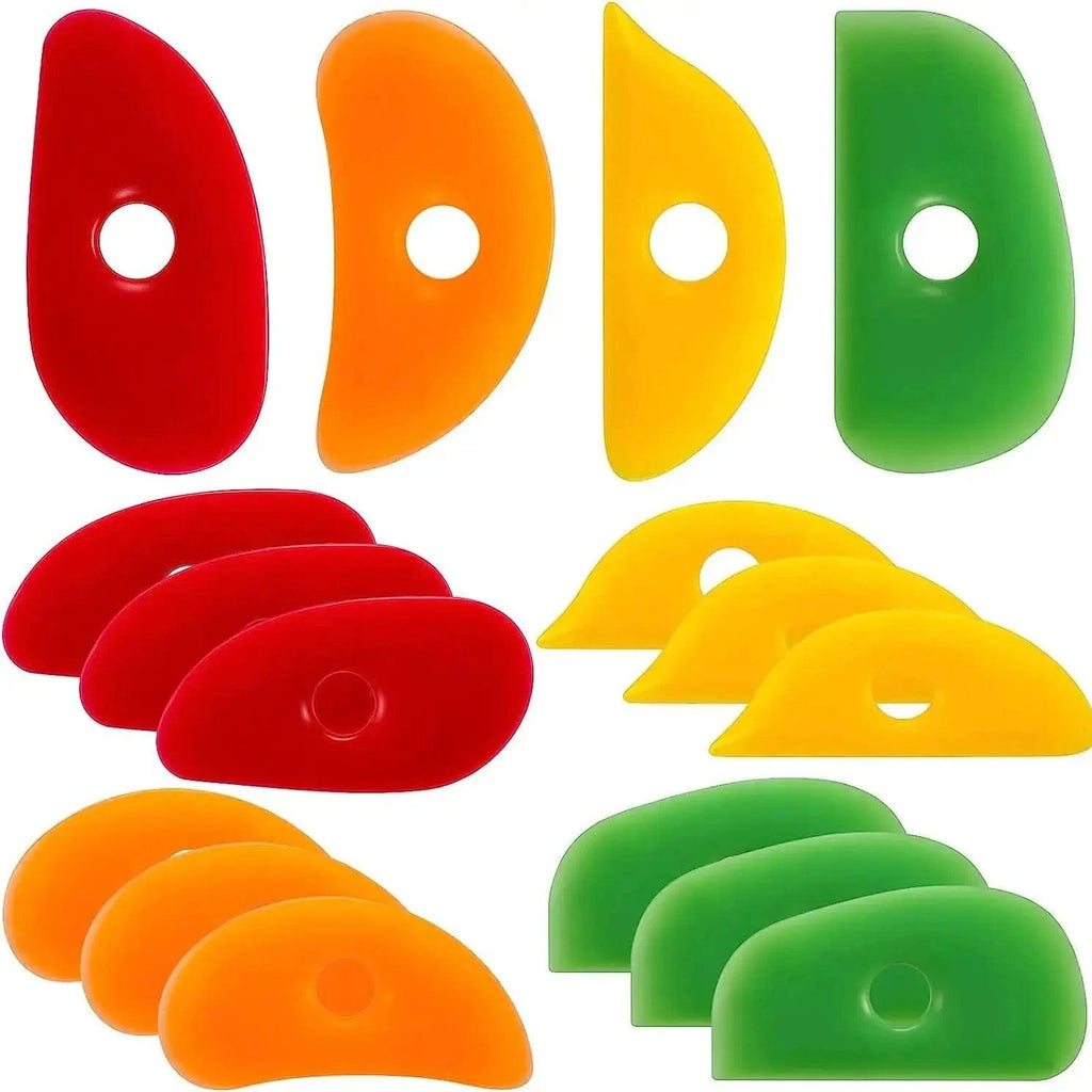 4 Pcs Soft Rubber Rib for Pottery Clay Silicone Ceramics Tools for DIY Smooths Shapes Sculpting Pottery Ceramics Clay Tool