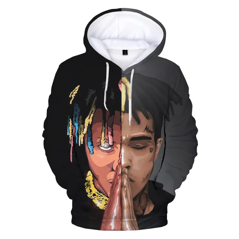 European and American Singer Juice WRLD 3D Printed Hoodie Hip-hop Harajuku Streetwear Autumn and Winter Casual Trend Sweater