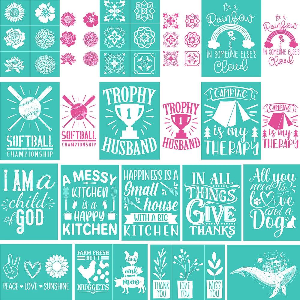 21.6x28cm Reusable Self-Adhesive Silk Screen Stencils For Polymer Clay Mesh Stencil Transfer DIY Crafts Printing Jewelry T-Shirt