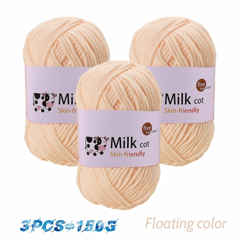 150g 5 Strand Milk Yarn Handmade Medium Thick DIY Woven Doll Sweater Flower Hat Scarf Yarn Ball