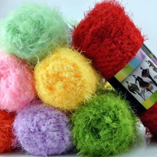 1Pc 100g fluffy Velvet yarn for hand knitting long plush crocheting yarn to knit sweater scarf hat line Crochet amigurumi thread