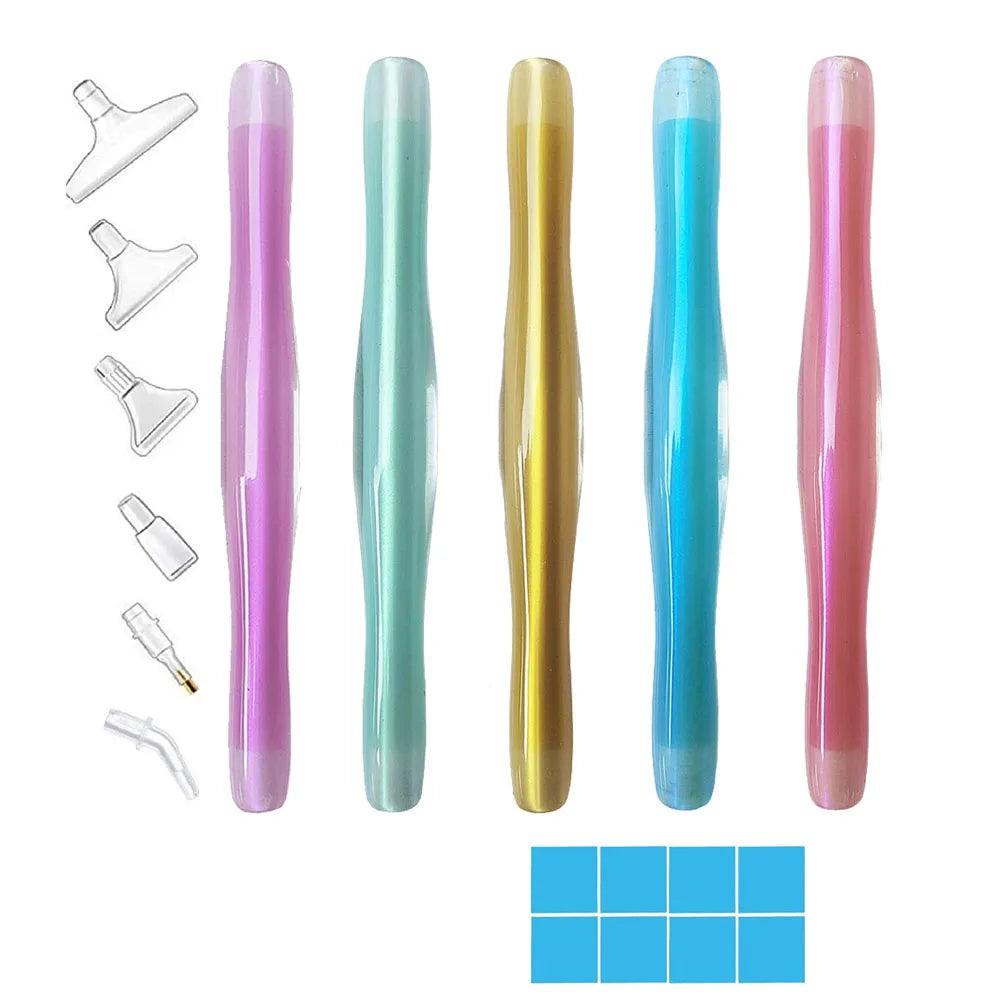 DIY Drill Pen Diamond Paint Resin Flowing Spot Drill Pen Color Pen Holder Multi Pen Head Cross Embroidery Tool Resin Spot Drill