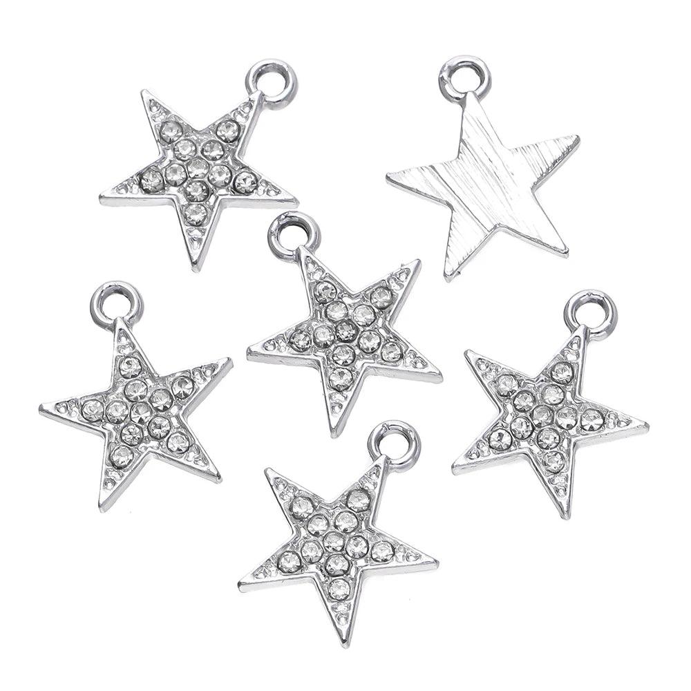 10pcs/Lot Alloy Butterfly Pendants with Crystal Rhinestone Charms for Necklace Earrings DIY Jewelry Making Findings Accessories