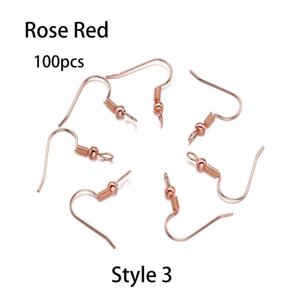 20-100pcs French Earrings Clasps Hooks Fittings DIY Jewelry Making Iron Hook Earwire Earring Findings Supplies