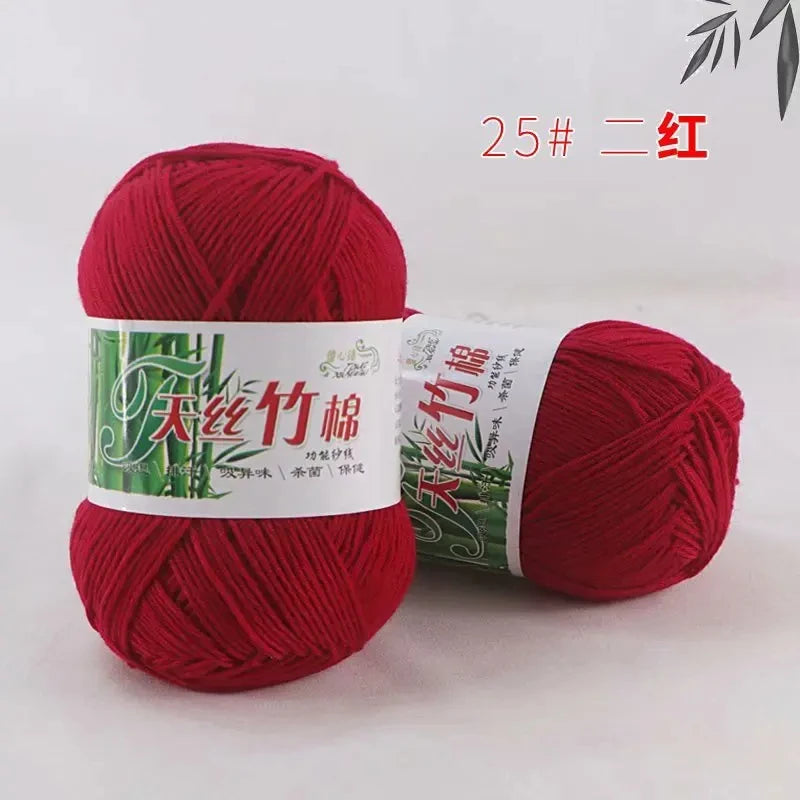 Bamboo Charcoal Cotton Yarn For Weaving 50g Ball DIY