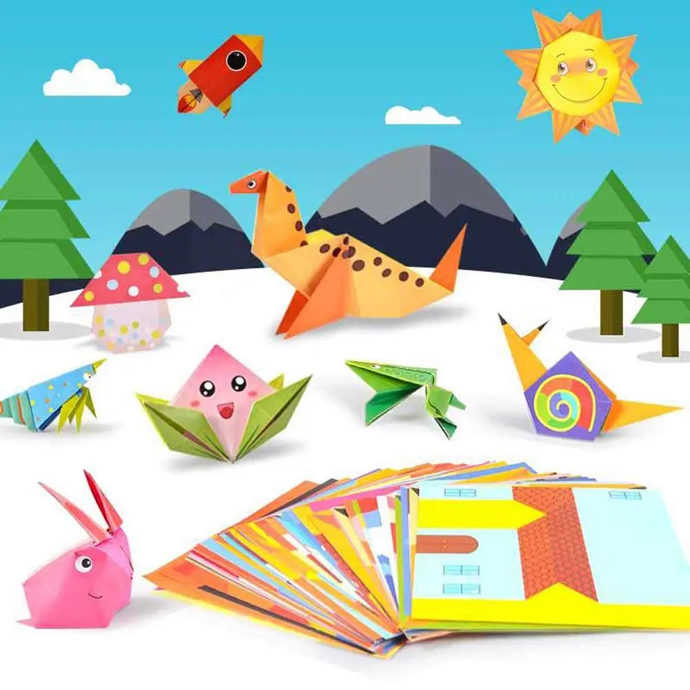 54Pages Creative Kids Craft Toys 3D Baby Educational Handmade Paper Cartoon Animal Home Baby Early Learning Origami