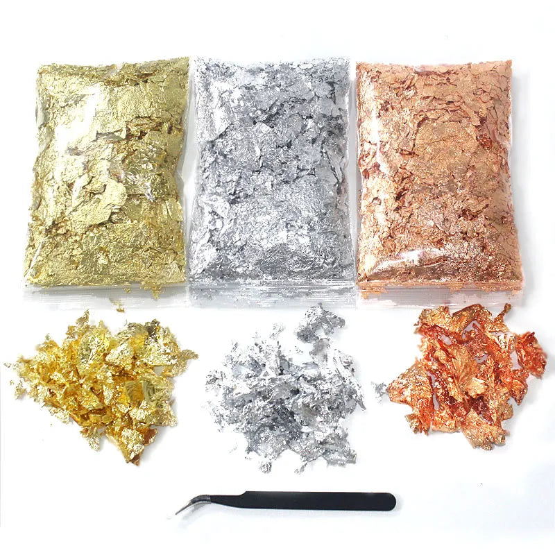 1-5g Imitation Gold Foil Sequins Glitter Foil Paper Nail Art Candle Making Epoxy Resin Filling Decoration Candle Kits