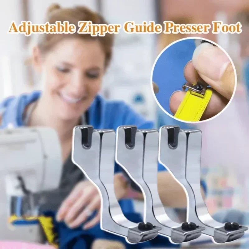 1pc Adjustable Invisible Zipper Guide Presser Foot for Sewing Machine Lockstitch Industrial Sewing Machine Home Tools