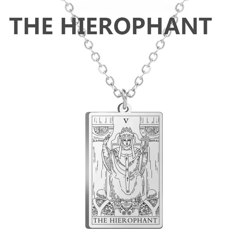 Stainless steel Cassic Tarot Pendant Necklace Major Cigano fortune Telling Necklace Star/Moon/Death Symbol Pendant Accessory