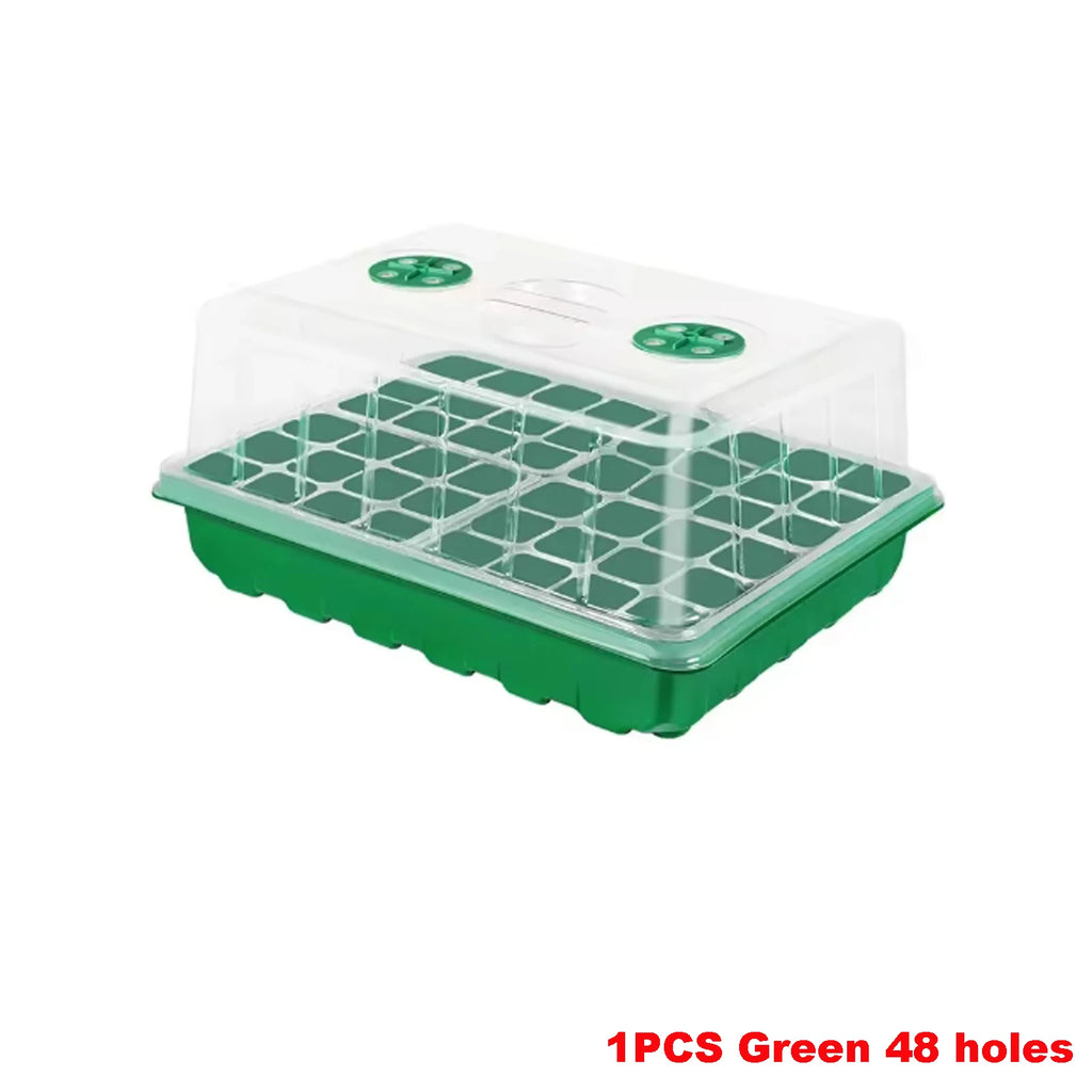1/3pc Seed Tray 24/48 Holes Seedling Box Flower Pots Sprouting Box Planting Incubator Gardening Plant Pots With Transparent Lid