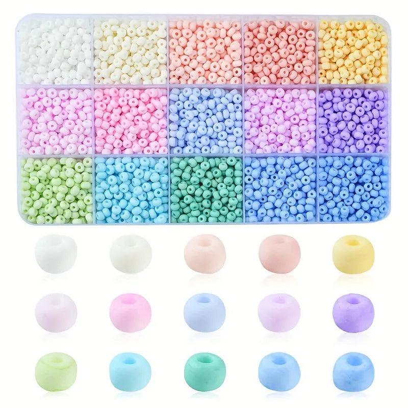 15 Grids 4mm Macaroon Color Series Glass Seed Beads Regular Shape Seedbead Set For Jewelry Bracelet Necklace Making DIY 2250pcs