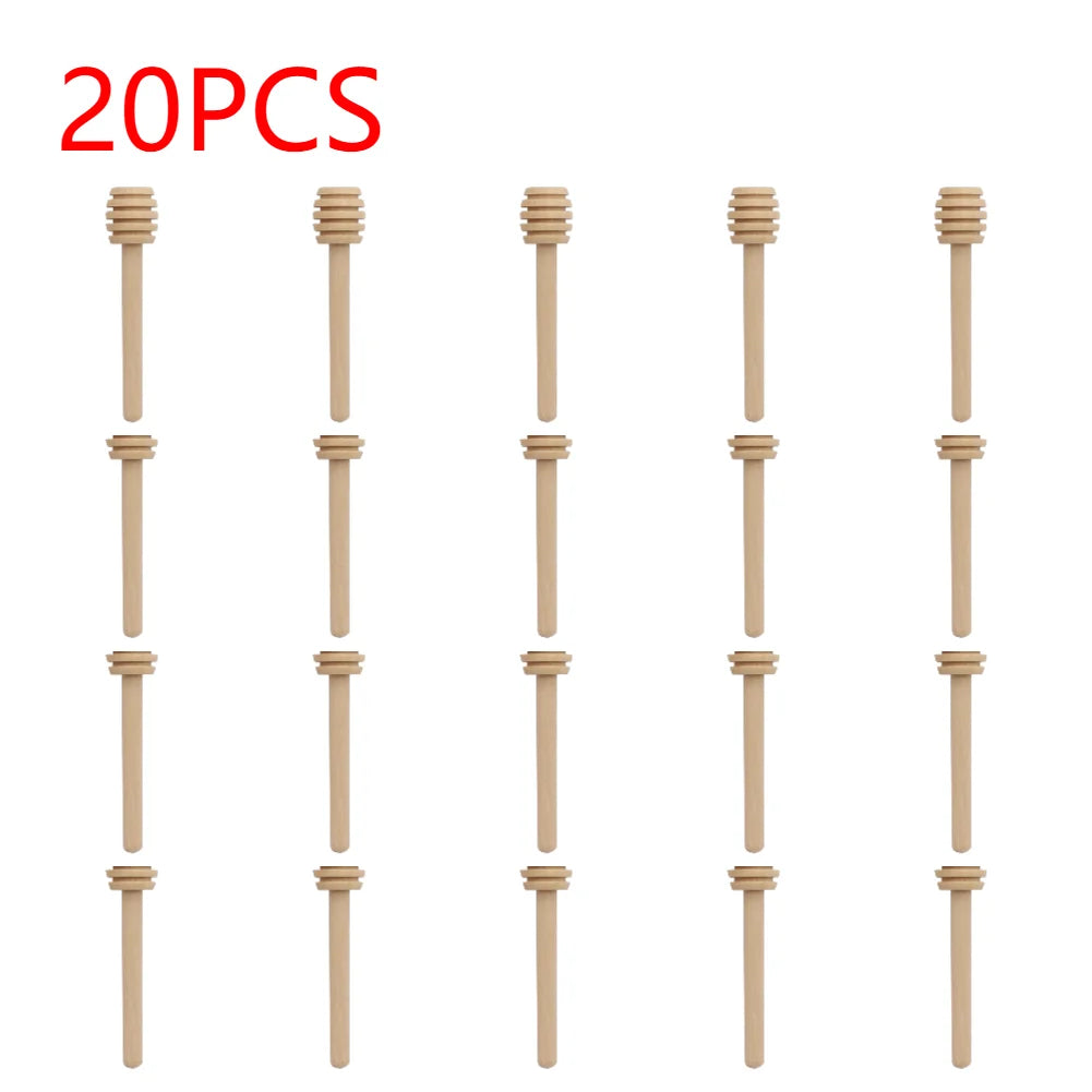 1-20pcs Wooden Honey Dipper Stick Honey Stirrers Long Handle Honey Spoon Dispense Drizzle Honey Wedding Party Favors for Honey
