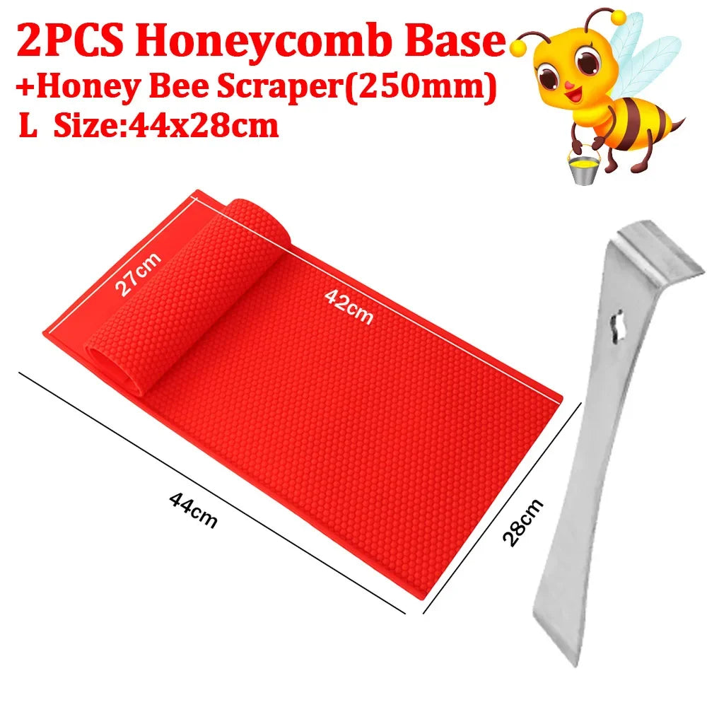 3pcs Beeswax Press Sheet Mold Soft PVC Honeycomb Base Foundation Mould Beehive Shovel Beekeeping Beeware Beeswax Making Tools