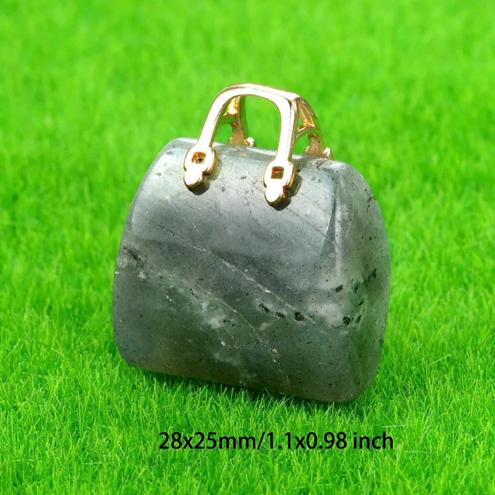 Natural Bag Shaped Stones Healing Crystals Gemstones Perfect Necklace Pendant For Reiki Energy Balancing Meditation