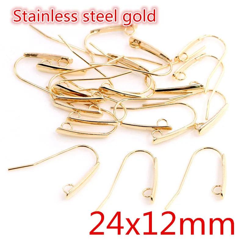 20pcs 316 Stainless Steel Geometric Polygonal Earring Stud Hooks Posts Connector For DIY Jewelry Making Supplies