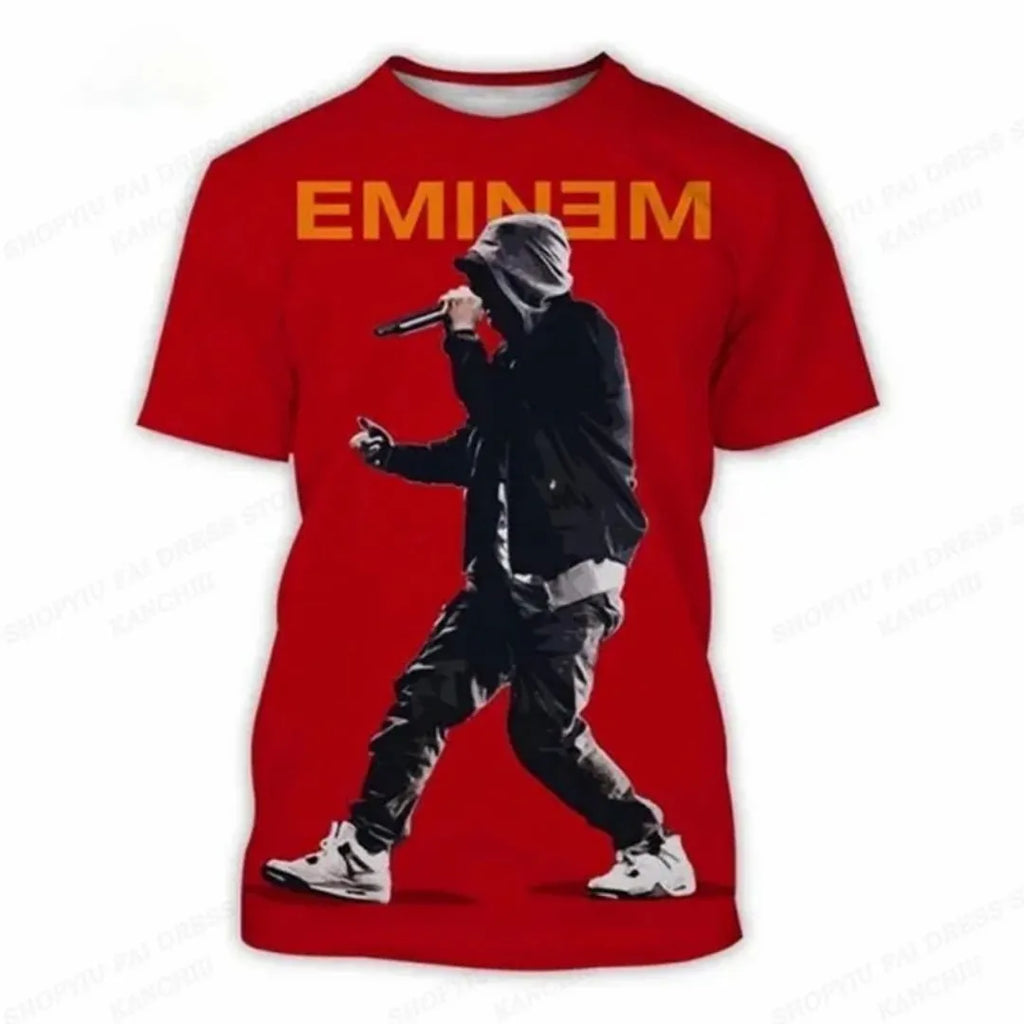 Summer Eminem Graphic Print 3D T-Shirt for Men and Unisex Fashion