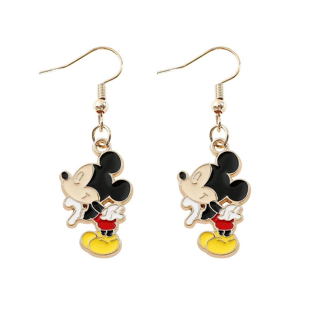 Disney Mickey Mouse Dangle Earring Ear Jumping Bear and Donald Duck Stud Earring Cute Cartoon Character Pattern Girls Accessorie