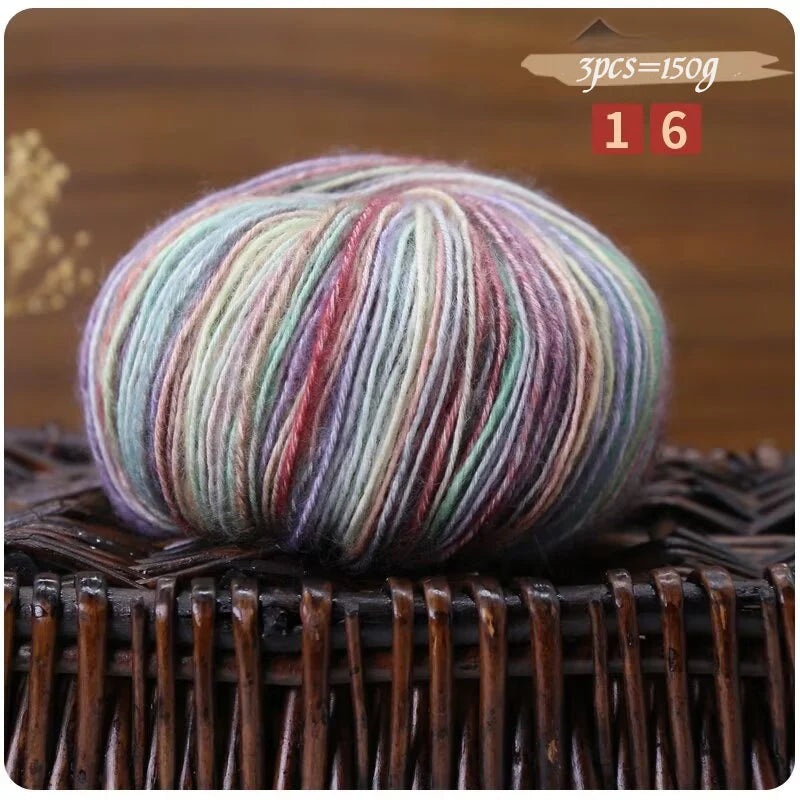 Camouflage Cotton Yarn 150g Medium Thick DIY Crochet Thread