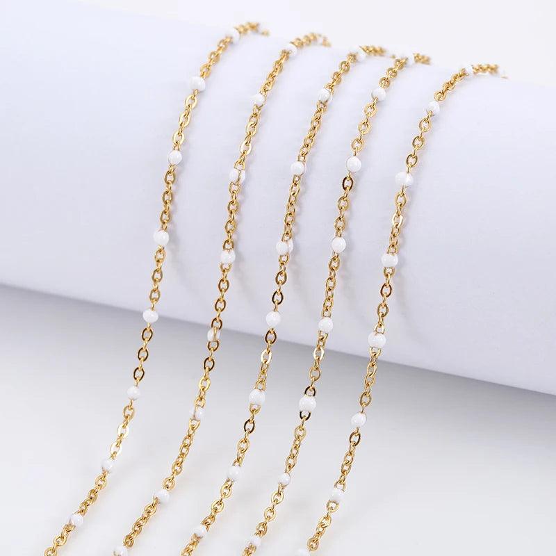 2meters Stainless Steel Chains Bulk Lot Gold Color Diameter 1.5mm Necklace Link Chains for Diy Bracelet Jewelry Making Supplies