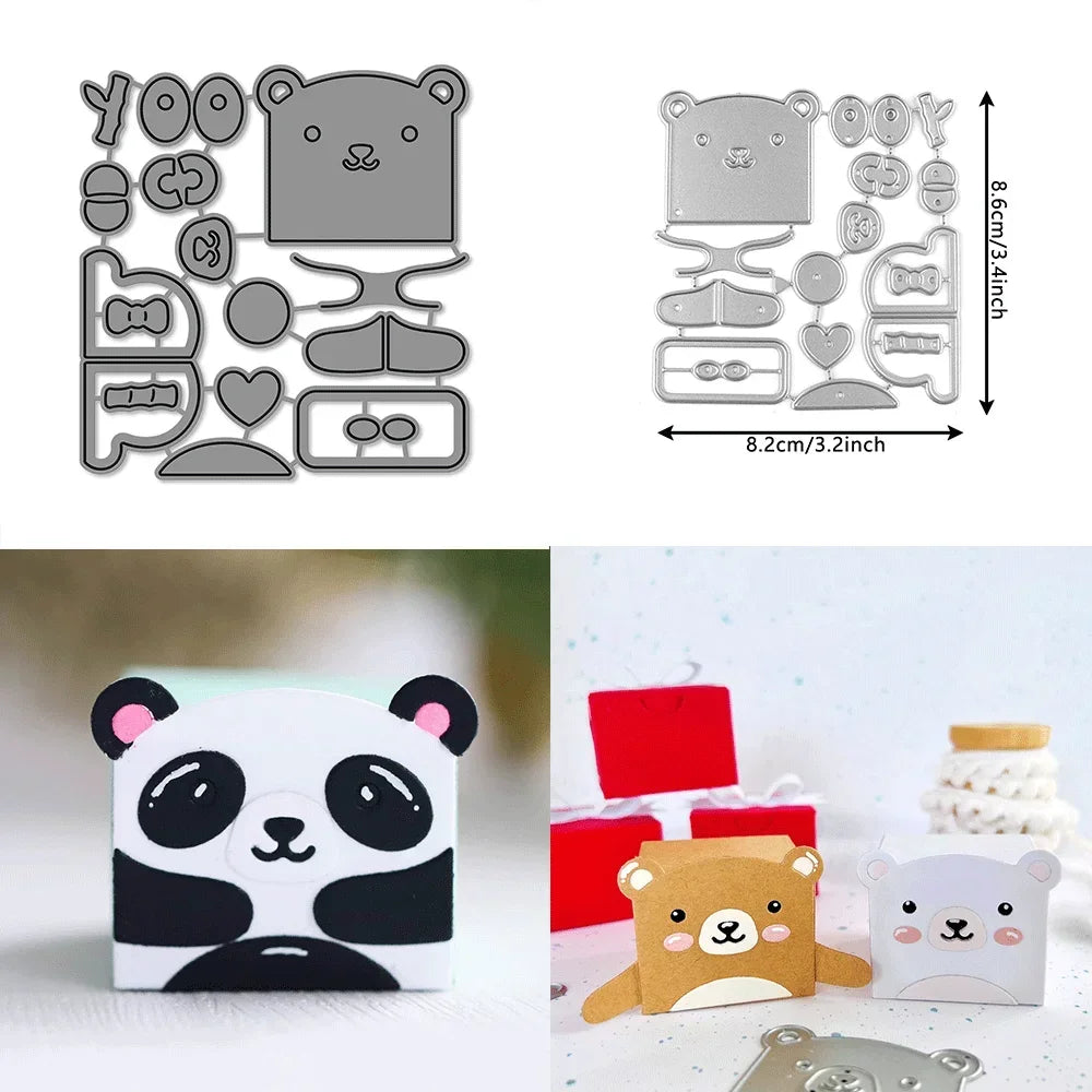 I Heart Pandas Bamboo Forest Metal Cutting Dies Embossing Diecut for DIY Card Making Scrapbooking Crafting Supplies