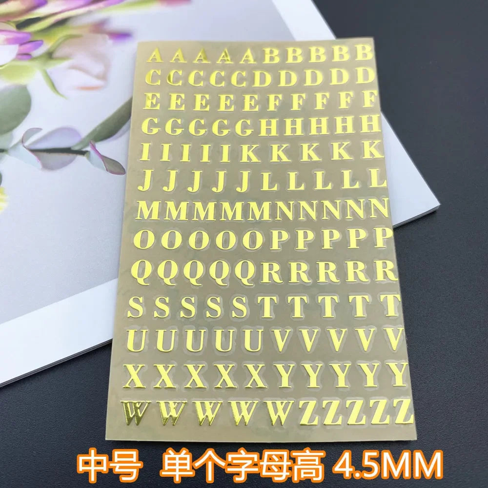 2 Sheets Metal Alphabet Stickers Uppercase Letter Lower Case Letters Stickers Self Adhesive 26 Letters Stickers Drop Shipping