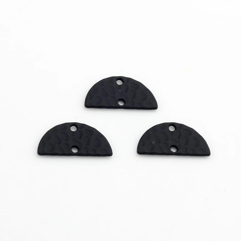 Zinc Alloy   Black Retro Half Round Fan-shaped Connectors Charms 20pcs For DIY Necklace Earrings Making Accessories