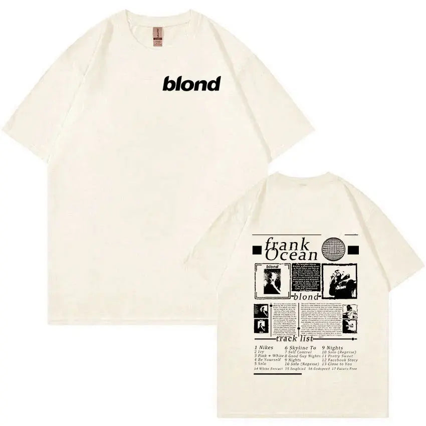 Rapper Frank Retro Graphic T Shirt for Men Hip Hop Ocean Album Y2K Unisex Oversized Cotton Fashion Tee