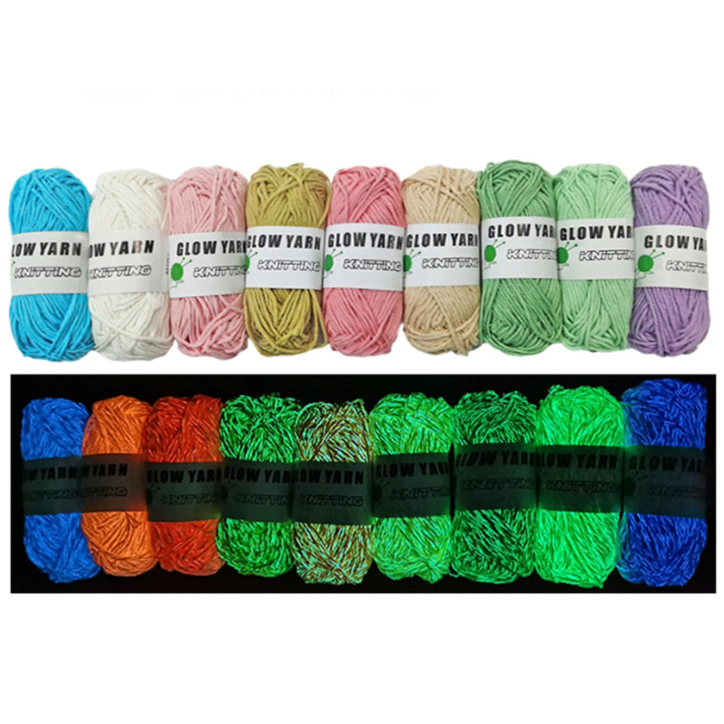 1pc 50g Yarn Glow in the Dark 100% Cotton Combed Yarn DIY Doll Glow Yarn Pure Cotton 2mm 45meters