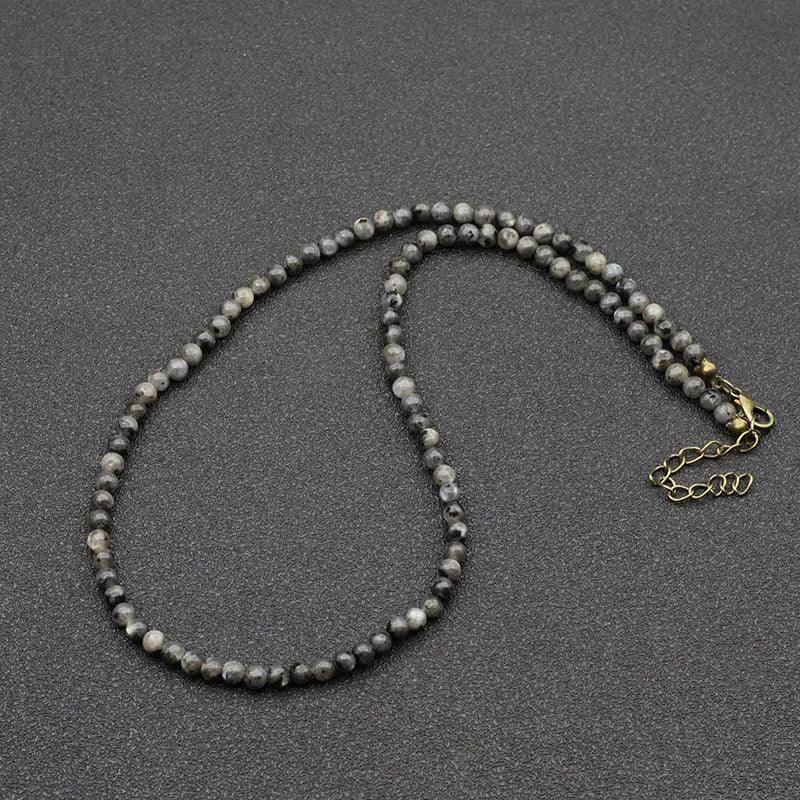 Unique 18Inch Choker Necklace Men Minimalist 4mm Natural Stone Collar Boyfriend Gift Hiphop Rock Short Colar Neck Accessories