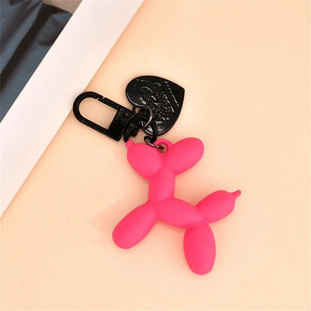 Kawaii Balloon Dog Acrylic Keychains Y2k Car Key Chains Jewelry Cute Bag Pendant Trinket Accessories Decoration Couple Gift