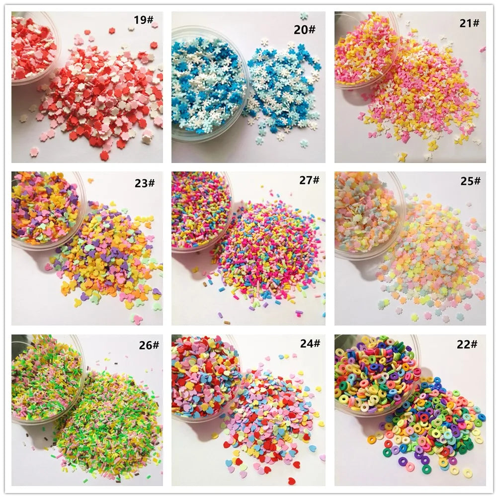 20g/lot Polymer Hot Clay Sprinkles Lovely confetti for Crafts Making, DIY Confetti