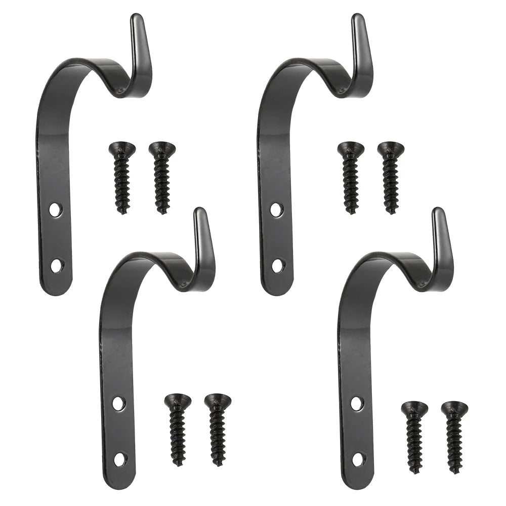 2/4Pcs Iron Hook Bracket Metal Practical Wall Mounted Flower Pot Basket for Garden Outdoor Indoor Hanging Plants Supplies