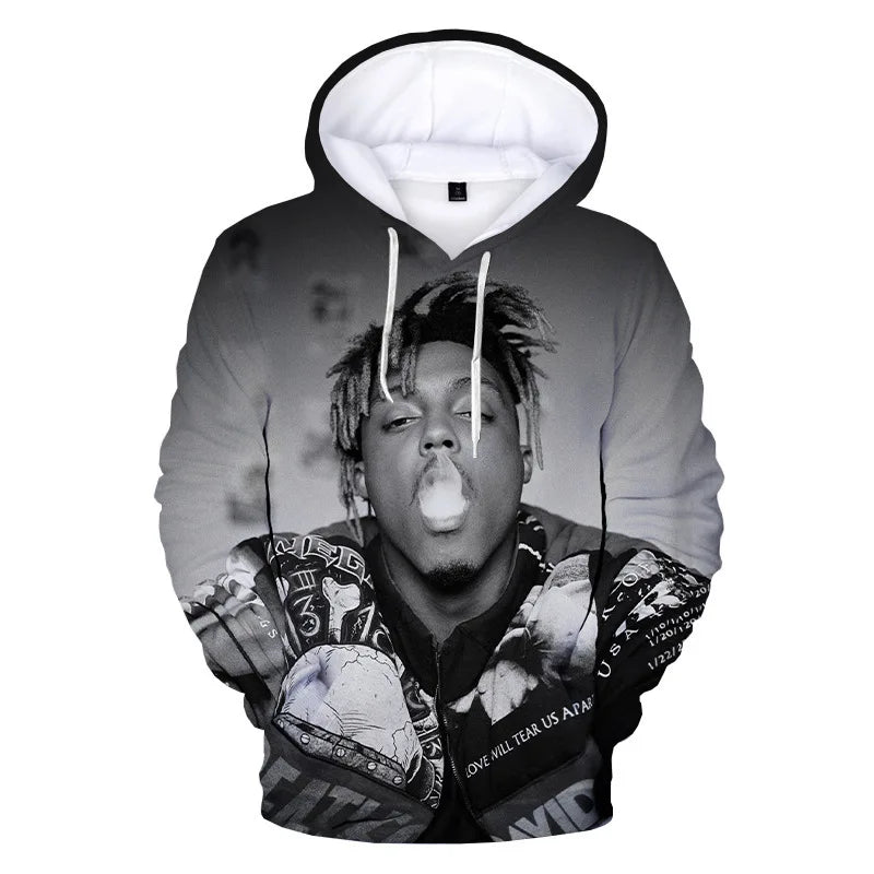 Juice WRLD Hoodies Men Women Hooded Sweatshirts Fashion Hip Hop Casual Pullovers Autumn Boys Girls Black Streetwear Juicewrld