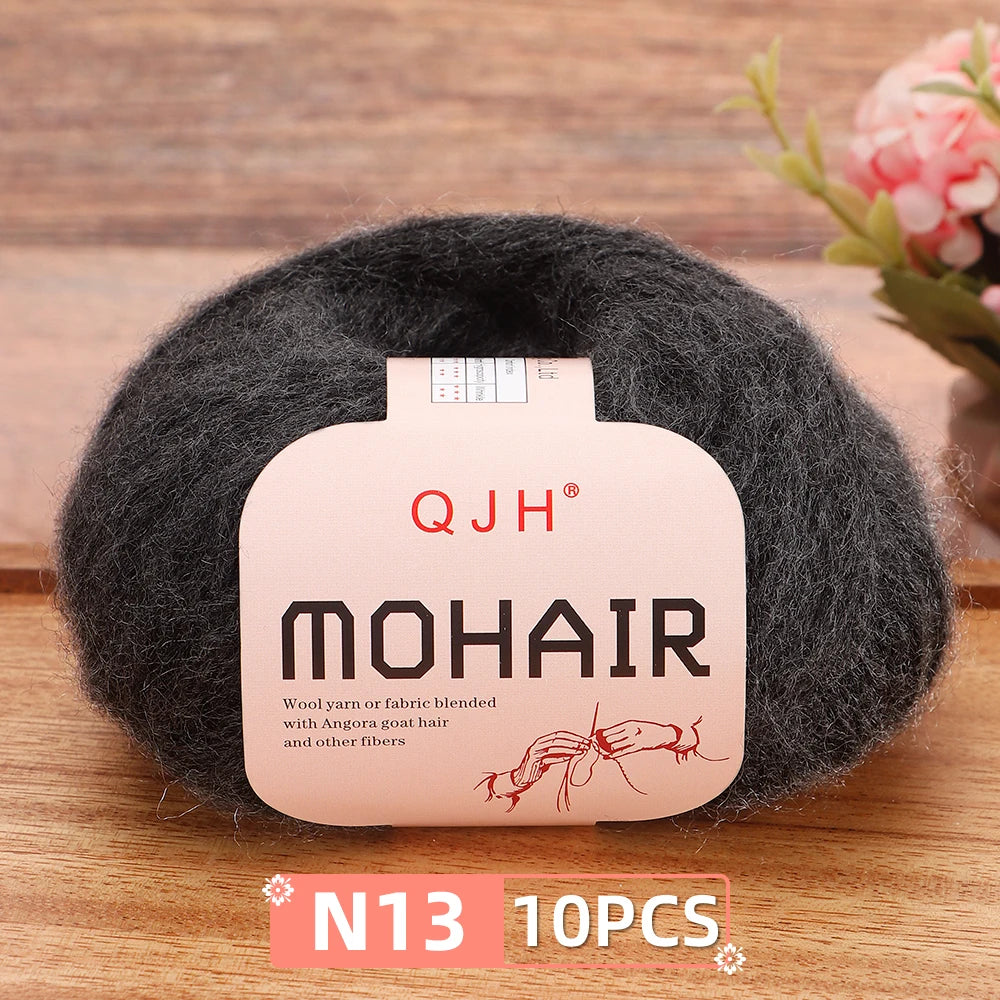Soft Mohair Crochet Yarn Set 10 Pcs For DIY Knitting