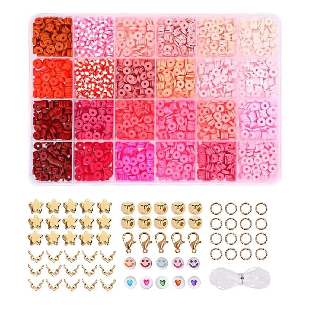 2400pcs Clay Beads Bracelet Making Kit includes Loose Beads and String for DIY Jewelry Craft for Girls