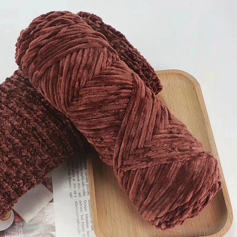 Chenille Soft Velvet Yarn 95g Blended Knitting Wool for Handmade Scarf Coat Baby Blanket and Hat