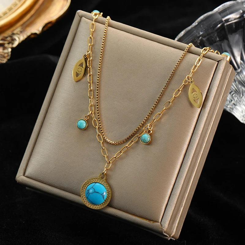 EILIECK 316L Stainless Steel Pearl Heart Pendant Necklace For Women Gold Color Non-fading Charm Choker Jewelry Girls Party Gift