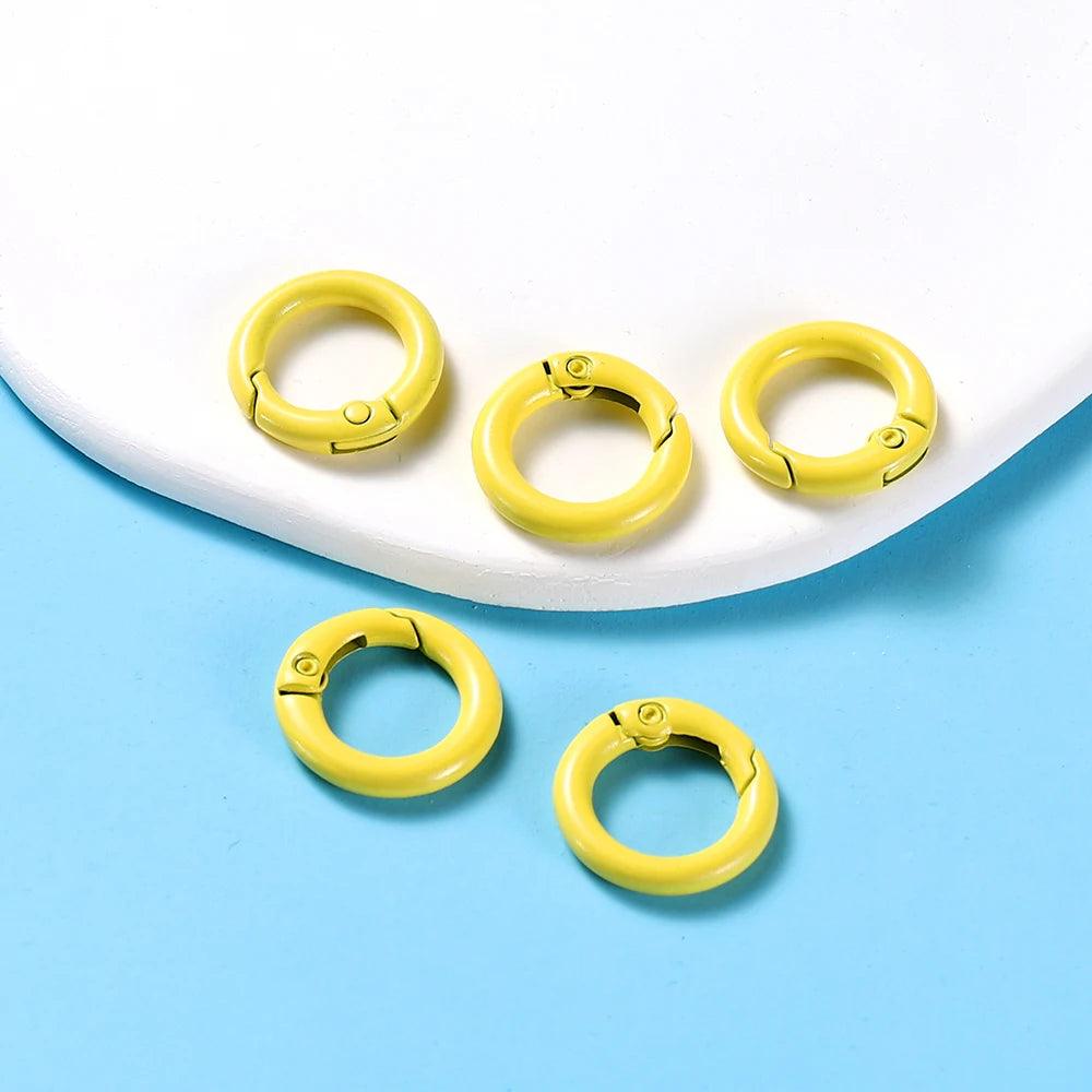 5Pcs/Lot 21 Colors Metal O Ring Spring Clasp Openable Round Carabiner Keychain Clips Hook Dog Chain DIY Jewelry Buckle Connector