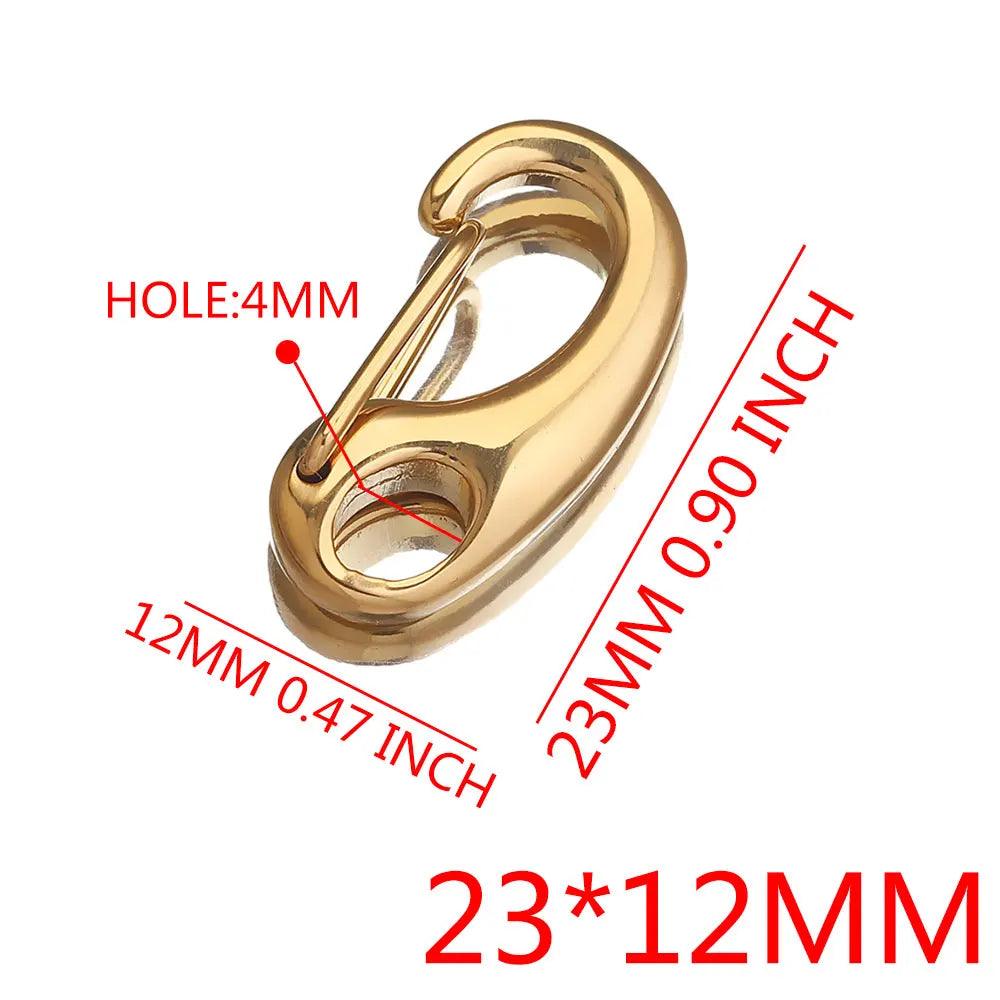 3Pcs Stainless Steel D-shaped Lobster Clasp Snap Hook Keychain Connectors Parts for Bracelet Necklace Chain DIY Jewelry Making